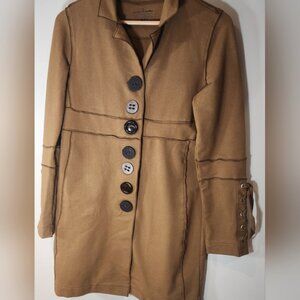 Neon buddha heavy cotton brown Button-Up Coat fits‎ larger